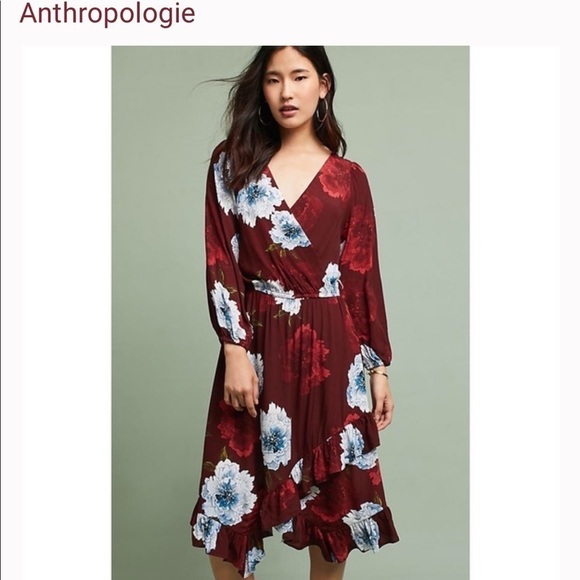 Tracy Reese Aleah Red Floral Midi Dress for Anthropologie XXSP - Picture 8 of 8